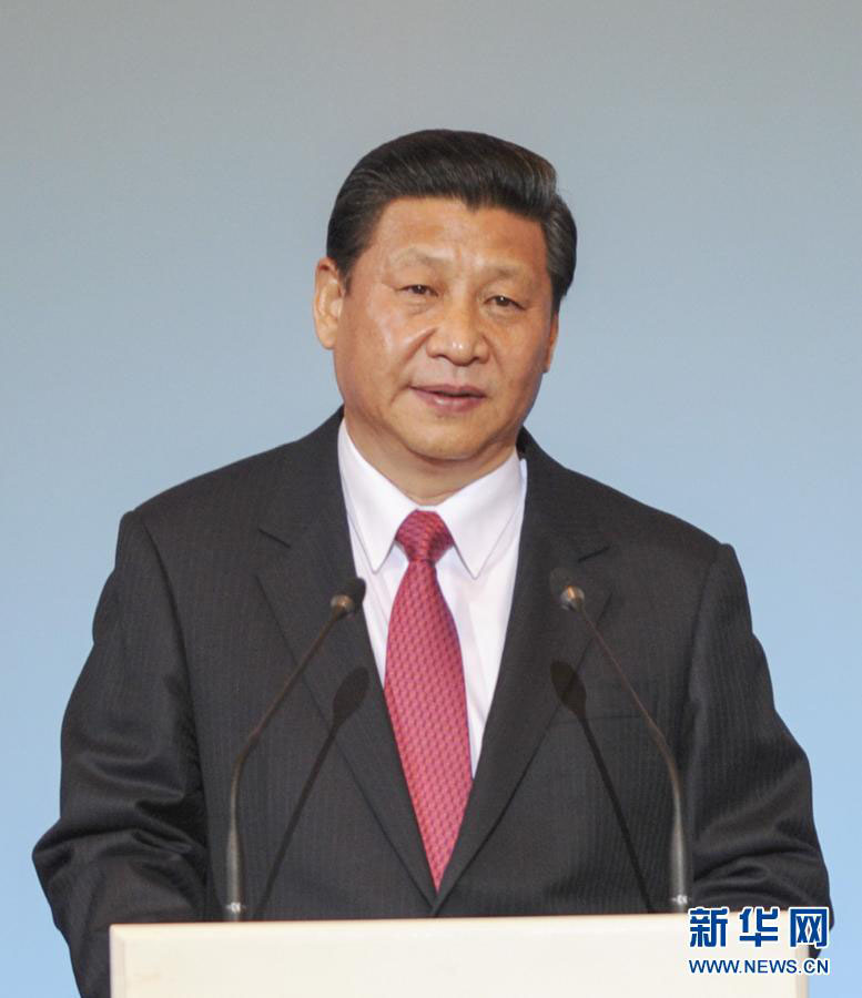 3月22日，國家主席習近平在莫斯科克裡姆林宮與俄羅斯總統普京共同出席俄羅斯中國旅游年開幕式。這是習近平在開幕式上致辭。 新華社記者謝環馳 攝