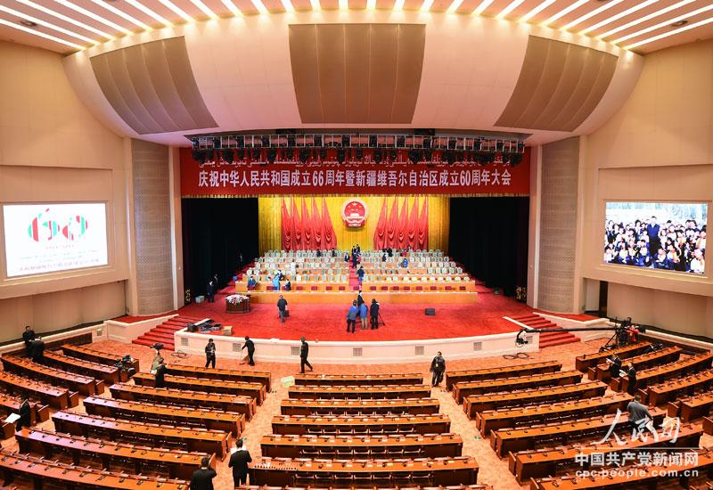 圖為慶祝大會會場。人民網記者 於凱攝