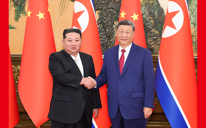 习近平同朝鲜劳动党总书记、国务委员长金正恩举行会谈